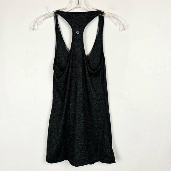 Lululemon Cool Racerback Heathered Deep Coal/Black Tank Top Size S/M Active Gym - Picture 6 of 6